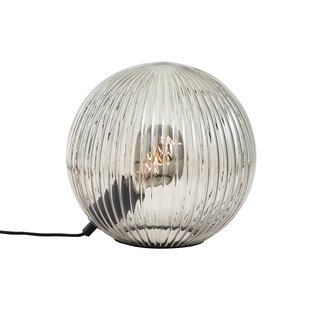 Brilliant Tafellamp Belado zwart/rookgrijs geribbeld