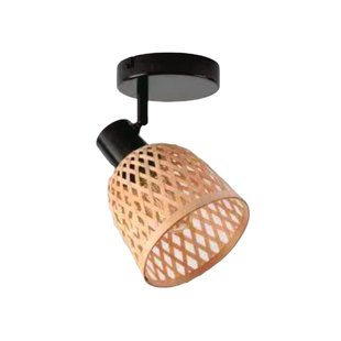 Lindby Youstin plafondspot, Ø 12,5 cm, bamboe, E14