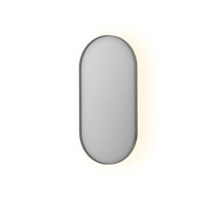 Spiegel INK SP21 Ovaal In Stalen Kader 40 x 4 x 80 cm Met Color Changing LED Verlichting Geborsteld RVS