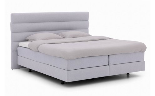 Goossens Boxspring Compleet Quatro Compleet, Vlak 140 x 200 cm box (=2x70cmx200cm) 2x matras gestoffeerd pocketvering, 1x matrastopper joy deluxe