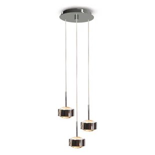 Top Light Puk Maxx Drop Trio hanglamp, mat nikkel, 3-lamps G9