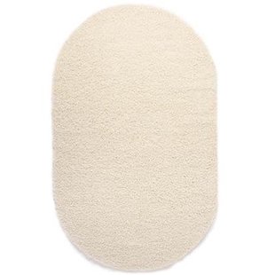Tapeso Ovaal hoogpolig vloerkleed shaggy Trend effen - ivoor - 240x340