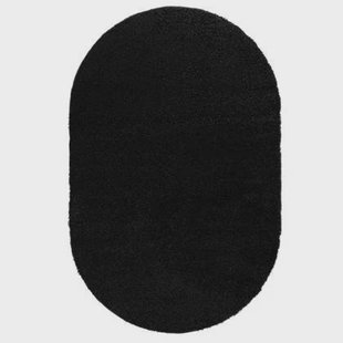 Tapeso Ovaal hoogpolig vloerkleed shaggy Trend effen - zwart - 120x180