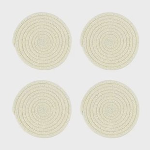 Krumble Pannenonderzetter rond - Katoen - Beige - Set van 4