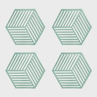 Krumble Pannenonderzetter Hexagon - Groen - Set van 4