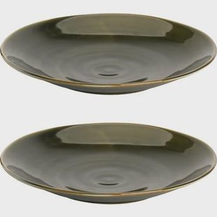 Palmer Bord Midori 23.5 cm Groen Porselein 2 stuks