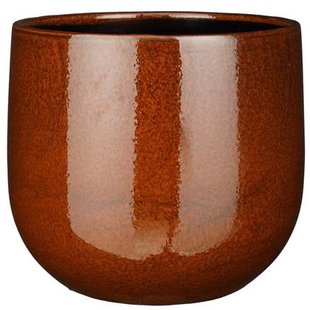 Mica Decorations Plantenpot - keramiek - bruin glans - D29-H20 cm Mica Decorations Plantenpot - keramiek - bruin glans - D29-H20 cm