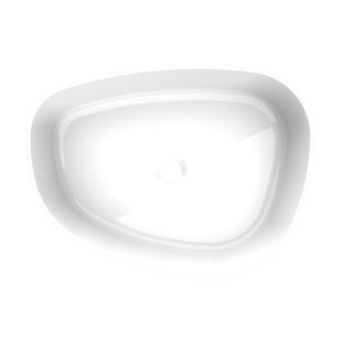 Waskom Arcqua Rocker Cast Marble 50x37 cm Organisch Rechts Glans Wit