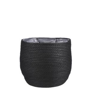 Mica Decorations Jorck Mand voor Planten - H24 x Ø26 cm - Zwart