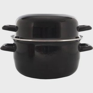 OTIX Mosselpan Mosselpot Inductie Alle warmtebronnen Zwart Emaille...