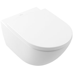 Villeroy & Boch Subway 3.0 Toiletset - zonder spoelrand - diepspoel - inbouwreservoir - twistflush - bedieningsplaat edelmat - zitting softclose & quickrelease - ceramic+ stone white 92242700 / 92249069 / 4670T0RW
