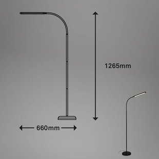 Briloner LED vloerlamp Pivaz justeerbaar touchdim zwart