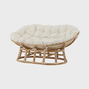 Carina rotan loungestoel gebroken wit - met zitkussen