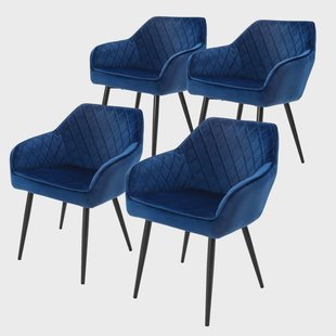 Set van 4 eetkamerstoelen Sanders velvet |