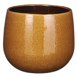 Mica Decorations Plantenpot - keramiek - geel glans - D18|H16 cm Mica Decorations Plantenpot - keramiek - geel glans - D18|H16 cm