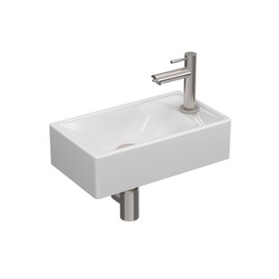 Fonteinpack Proline Porselein Glans Wit (kraangat rechts) RVS