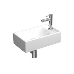 Fonteinpack Hit Basic-Line Porselein Glans Wit (kraangat rechts) Chroom