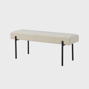 Marianna bouclé bankje gebroken wit - 100 x 42,5 cm