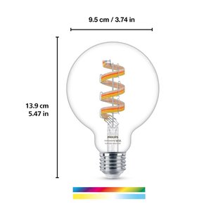 WiZ G95 LED filament lamp Globe WiFi E27 6,3W RGBW