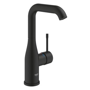 Grohe Essence New 1-gats wastafelkraan l-size m. gladde body voorsprong 12.7cm phantom black 24177kf1