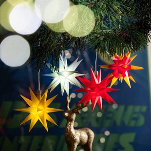 STERNTALER LED-ster, geel, Ø 55 cm, 18 punten, IP44