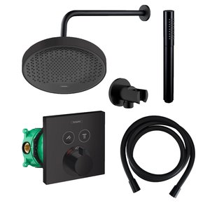 Hansgrohe Rainfinity Regendoucheset met Muurarm Powderrain 360 Mat Zwart