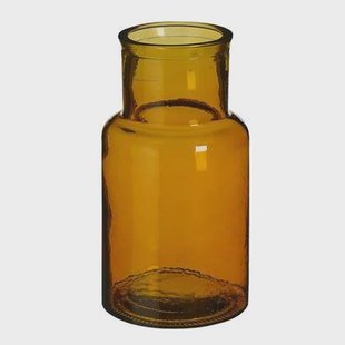 Mica Decorations Bloemenvaas Garcia - amber geel glas - D15 x H28 cm