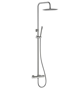 Regendoucheset Opbouw Wiesbaden Ribbd Opbouw Geborsteld Staal