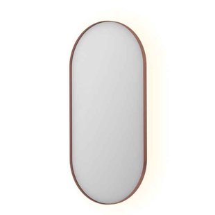 Spiegel INK SP21 Ovaal In Stalen Kader 50 x 4 x 100 cm Met Color Changing LED Verlichting Geborsteld Koper