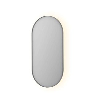 Spiegel INK SP21 Ovaal In Stalen Kader 60 x 4 x 120 cm Met Color Changing LED Verlichting Geborsteld RVS