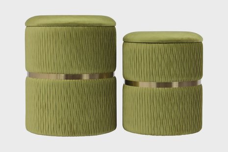 Set van 2 poefs Zora velvet | Underbar