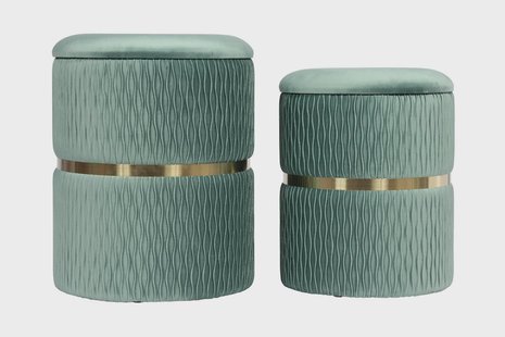 Set van 2 poefs Zora velvet | Underbar