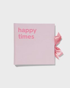 HEMA Fotoboek met strik 24x24.5 linnen roze