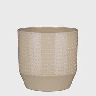 Mica Decorations Nola Bloempot - 21x21x21 cm - Keramiek - Beige Mica Decorations Nola Bloempot - 21x21x21 cm - Keramiek - Beige