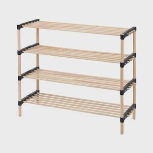 H&S Collection Schoenenrek - 4-laags - hout - 76 x 28 x 59 cm H&S Collection Schoenenrek - 4-laags - hout - 76 x 28 x 59 cm