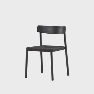 Nest living Keano Eetkamerstoel Zwart - Met Zwarte Rotan Zitting