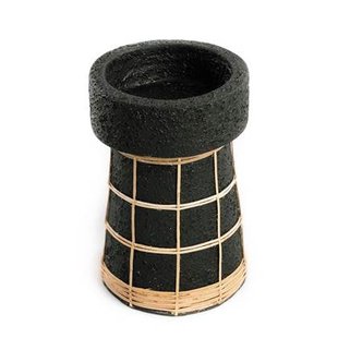 The Serene Candle Holder - Black Natural - L