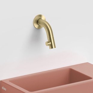 Clou Kaldur fonteinkraan korte uitloop wandm. goud gebors. PVD CL/06.05.001.82