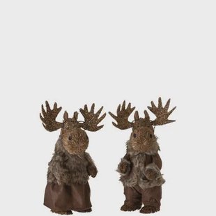 J-Line figuur Eland Staand Stro - textiel - bruin - large - 2 stuks J-Line figuur Eland Staand Stro - textiel - bruin - large - 2 stuks