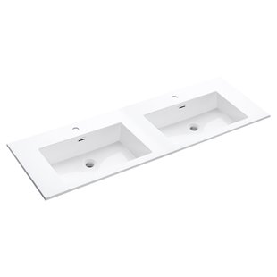 Wastafel Differnz Industrial 140x46 cm Wit