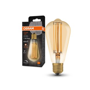 OSRAM vintage 1906 E27 8,8W LED ST64 822 goud dim OSRAM vintage 1906 E27 8,8W LED ST64 822 goud dim