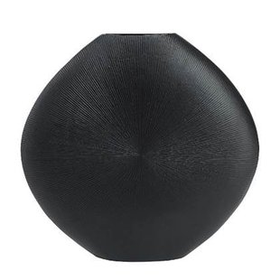 PTMD Tiro Black aluminium pot oval stripe pattern PTMD Tiro Black aluminium pot oval stripe pattern