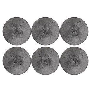 OTIX Dessert Ontbijt Bordenset 6 Persoons Zwart 21cm Keramiek POPPY