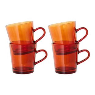 HKliving 70&apos;s Glassware Koffiekop 0,2 L - Set van 4