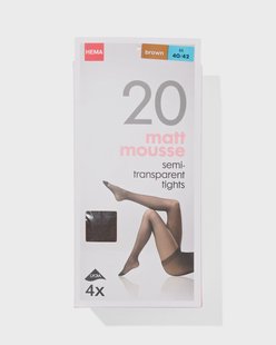 HEMA Panty&apos;s mat halfdoorschijnend 20 denier - 4 stuks bruin (bruin)