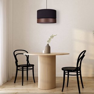Euluna Levo hanglamp, Ø40cm donker eiken/zwart