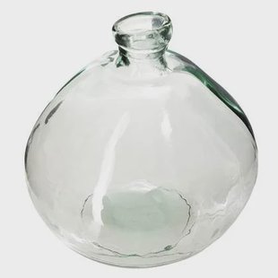 Atmosphera bol fles vaas - helder transparant - glas - H33 x D32 cm