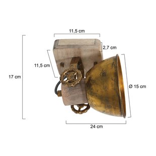 Steinhauer Plafondspot Gearwood, 1-lamp brons