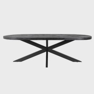 Giga Meubel - Eettafel Ovaal - Zwart Mangohout - 300x100x78cm - Barn