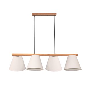 Lucande hanglamp Jinda, wit, hout, stof, 120 cm, E27 Lucande hanglamp Jinda, wit, hout, stof, 120 cm, E27